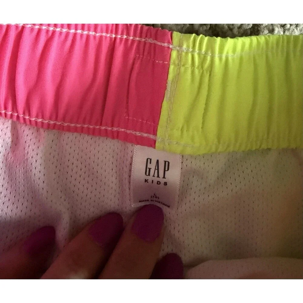 Youth Boys Gap Neon Swim Trunks, Large